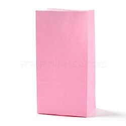 Rectangle Kraft Paper Bags, None Handles, Gift Bags, Hot Pink, 9.1x5.8x17.9cm(CARB-K002-01A-03)