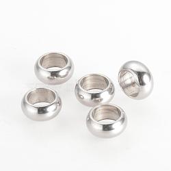 201 Stainless Steel Spacer Beads, Ring, Stainless Steel Color, 5x2mm, Hole: 3mm(STAS-Q210-84)
