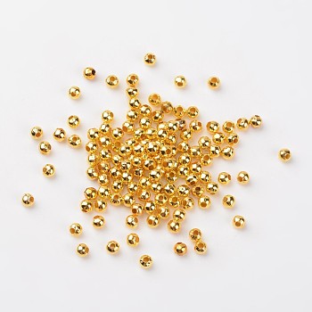 Iron Spacer Beads, Round, Golden, 4mm, Hole: 1.5mm