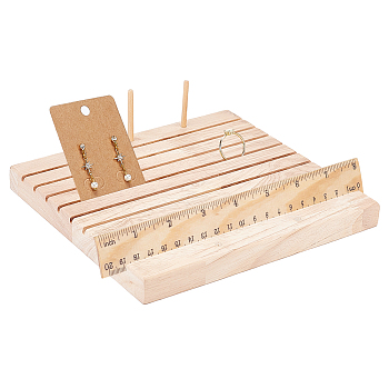 Customized 9-Slot Wooden Quilting Ruler Storage Rack, Ruler Template Organizer Holder, Sewing Accessories and Supplies, Wheat, 180x190x58mm