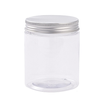 (Defective Closeout Sale for Scratch & Pit), Plastic Empty Cosmetic Containers, Cream Jar, Mason Jar, with Aluminum Screw Top Lids, Clear, 7.1x8.7cm, Capacity: 250ml(8.45fl. oz)