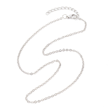 Brass Cable Chain Necklaces, Platinum, 16.14 inch(41cm)