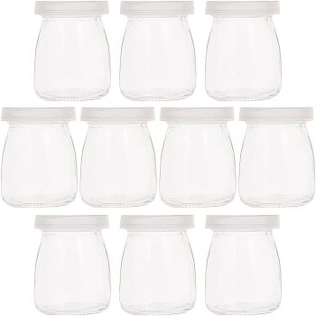 Glass Bottles, with Plastic Cover, Clear, 5.6x7cm, Capacity: 100ml(3.38 fl. oz), 10pcs/box