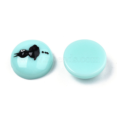 Pale Turquoise Half Round Resin Cabochons