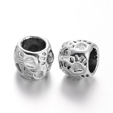 Rondelle Tibetan Style Alloy Large Hole Beads(PALLOY-M177-01-AAA)-2