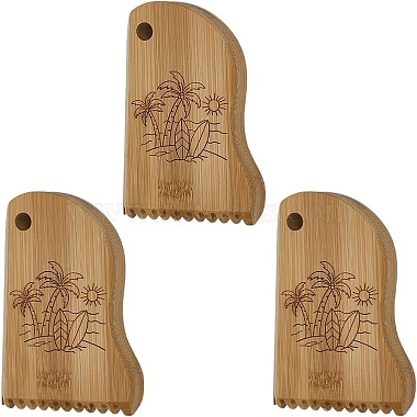 3Pcs Bamboo Surfboard Wax Comb(DIY-FG0006-74)-1