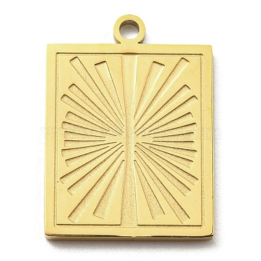 Real 18K Gold Plated Rectangle 316L Surgical Stainless Steel Pendants