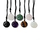 Natural & Synthetic Mixed Stone Tree of Life Pendant Necklace with Nylon Rope(NJEW-H009-03)-1