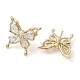 Butterfly Brass Stud Earrings(EJEW-M245-07G)-1