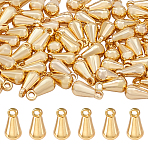 Brass Charms, Chain Extender Drop, Teardrop, Real 18K Gold Plated, 8x4mm, Hole: 1mm(KK-GO0002-25B)