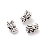 Tibetan Style Alloy Beads, Dragon Head, Antique Silver, 12x7.5x8mm, Hole: 3mm(X1-PALLOY-F257-03AS)