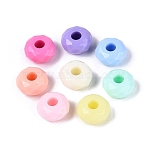Opaque Plastic European Beads, Large Hole Beads, Rondelle, Faceted, Mixed Color, 14.5x8mm, Hole: 4.8mm, about 500pcs/500g(KY-N025-16)