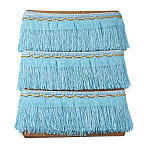 Polyester Tassel Fringe Trimming, Curtain Decoration, Costume Accessories, Light Sky Blue, 100x1mm, 12m/card(OCOR-TAC0008-21G)