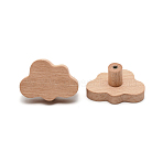 Beech Wood Clothes Hanger, Wall Mounted Coat Hook, for Hat Scarf Handbag Storage Bathroom, Cloud, BurlyWood, 60x42x32.5mm, Hole: 3.5mm(AJEW-WH0282-04)