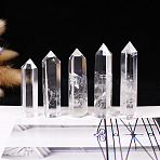Natural Quartz Crystal Hexagonal Prism Display Decorations, Figurine Home Decoration, Reiki Energy Stone for Healing, 40~50mm(PW-WG41719-01)