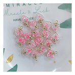 Luminous Glow in the Dark Glass Pendants, Heart Charms, Hot Pink, 20x15x9mm(FIND-PW0017-20A)