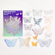 45Pcs PVC Plastic Waterproof Laser Stickers, Hot Stamping Self-adhesive Decals, for Water Bottles, Laptop, Luggage, Cup, Computer Decor, Butterfly Pattern, 50~100mm(STIC-PW0009-02B)