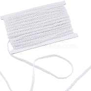 Polyester Braided Lace Trim, Sewing Centipede Lace Ribbon, for Clothes Accessories and Curtains Accessories, White, 1/4 inch(8mm), about 27.34 Yards(25m)/Card(OCOR-WH0060-45A)