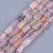 Natural Mixed Quartz Beads Strands, Faceted, Column, 9.5~11x6.5~8x7~8mm, Hole: 0.8mm, about 15~17pcs/strand, 7.28~7.48 inch(X-G-S345-8x11-016)