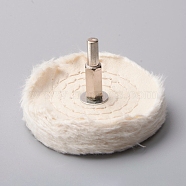 Cotton Polishing Pads, with Stainless Steel Mandrel, for Drills, Beige, 50mm(TOOL-WH0119-58)