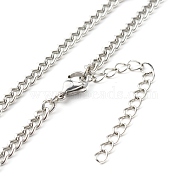 304 Stainless Steel Curb Chain Necklaces, Stainless Steel Color, 17.87 inch(45.4cm)(NJEW-JN03637)