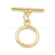 Rack Plating Brass Toggle Clasps, Long-Lasting Plated, Ring, Real 18K Gold Plated, Ring: 19.5x15.5x2mm, Hole: 2.5mm, Bar: 22x6x2mm, Hole: 2.5mm(KK-B036-12G)