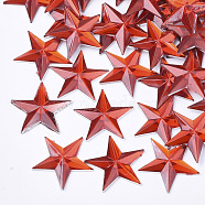 Plastic Cabochons, Star, Red, 13x14x1.5mm, about 2000pcs/bag(KY-T012-02J)