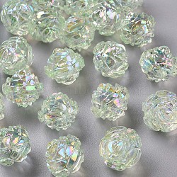Transparent Acrylic Beads, AB Color, Flower, Yellow Green, 18x16.5mm, Hole: 2.5mm, about 228pcs/500g(TACR-S154-31C-327)