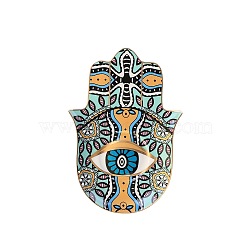 Hamsa Hand/Hand of Miriam with Evil Eye Ceramic Jewelry Plate, Storage Tray for Rings, Necklaces, Earring, Colorful, 160x115mm(WG72491-01)