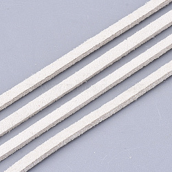 Faux Suede Cord, Faux Suede Lace, Floral White, 2.5~2.8x1.5mm, about 1.09 yards(1m)/strand(LW-R023-2.8mm-16)
