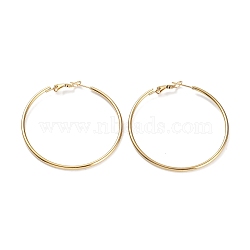 Ring 304 Stainless Steel Hoop Earrings for Women Men, Golden, 12 Gauge, 50x2mm, Pin: 0.6mm(EJEW-B049-02F-G)