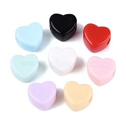 Opaque Acrylic European Beads, Large Hole Beads, Heart, Mixed Color, 20.5x18.5x14mm, Hole: 6mm, about 127pcs/500g(OACR-Q203-10)