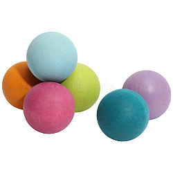 6 Colors Macaron Color Frosted Wooden Ball Toys, Educational Counting Toys, Colorful, 45mm(AJEW-WH0472-83A)