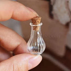 Clear Glass Cork Bottles Ornament, Glass Empty Wishing Bottles with Cork, DIY Vials for Pendant Decorations, Vase, 2.8x1.6cm(PW-WG89753-02)