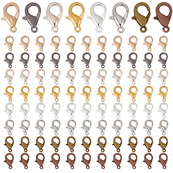 SOFPLATE 400Pcs 8 Colors Zinc Alloy Lobster Claw Clasps, Parrot Trigger Clasps, Jewelry Making Findings, Mixed Color, 16x8mm, Hole: 2mm, 50pcs/color(FIND-SP0001-26)