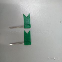 Plastic Map Pins, Drawing Push Pins, Flag Thumbtack, Office & School Supplies, with Steel Pins, Green, Flag: 18x11mm, Pin: 23mm(AJEW-WH0013-02B)