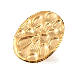 304 Stainless Steel Cuff Open Rings for Women, Oval, Golden, 17mm(SA-CBAF040-06G)