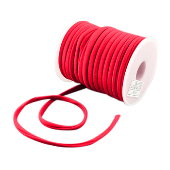 Soft Nylon Cord, Flat, Red, 5x3mm, about 21.87 yards(20m)/roll