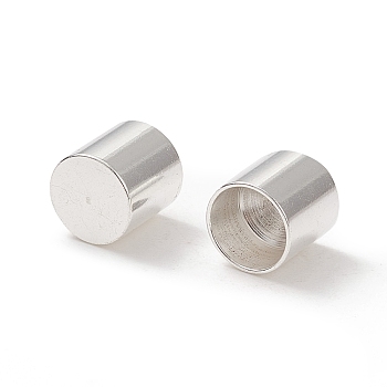 201 Stainless Steel Cord Ends, End Caps, Column, Silver, 7x7mm, Inner Diameter: 6mm