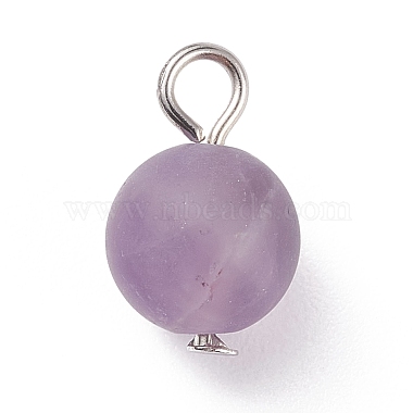 Frosted Natural & Synthetic Gemstone Charms(PALLOY-JF01388)-2