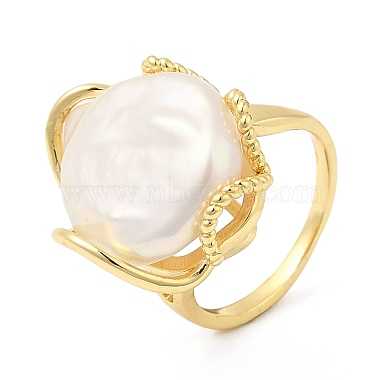 Natural Pearl Open Cuff Ring(RJEW-M150-06G)-4