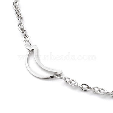 304 Stainless Steel Cable Chain Anklets(X-AJEW-H104-05P)-2
