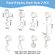 8 Pairs 8 Styles 304 Stainless Steel Charms Cuff Earrings(EJEW-UN00006)-3