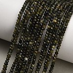 Natural Greeb Tourmaline Beads Strands, Faceted, Rondelle, 3x2mm, Hole: 0.6mm, about 196pcs/strand, 15.39 inch(39.1cm)(GG-CBAA9B4-C01-01)