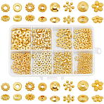 320Pcs 8 Styles Tibetan Style Alloy Spacer Beads, Mixed Shapes, Golden, 6~8x2~4mm, Hole: 1~2.5mm, 40pcs/style(FIND-SC0020-27)