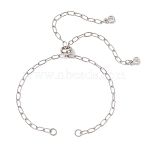 2.5MM 304 Stainless Steel Paperclip Chain Slider Bracelet Making, Non-Tarnish, Stainless Steel Color, 9.45 inch(24cm)(AJEW-JB01557-02)