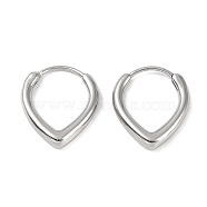316 Surgical Stainless Steel Hoop Earrings for Women, Stainless Steel Color, Teardrop, 18.5x15.5mm(EJEW-P274-18D-P)