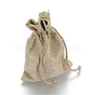Polyester Imitation Burlap Packing Pouches Drawstring Bags, for Christmas, Wedding Party and DIY Craft Packing, Dark Khaki, 23x17cm(ABAG-R005-17x23-01)