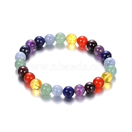 Natural Gemstone Stretch Chakra Bracelets, Colorful, 63mm(BJEW-JB01686)