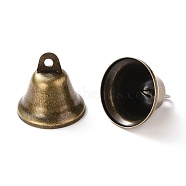 Iron Bell Pendants, without Bell Tongue, Antique Bronze, 38x38mm, Hole: 4.5mm(IFIN-XCP0006-01)